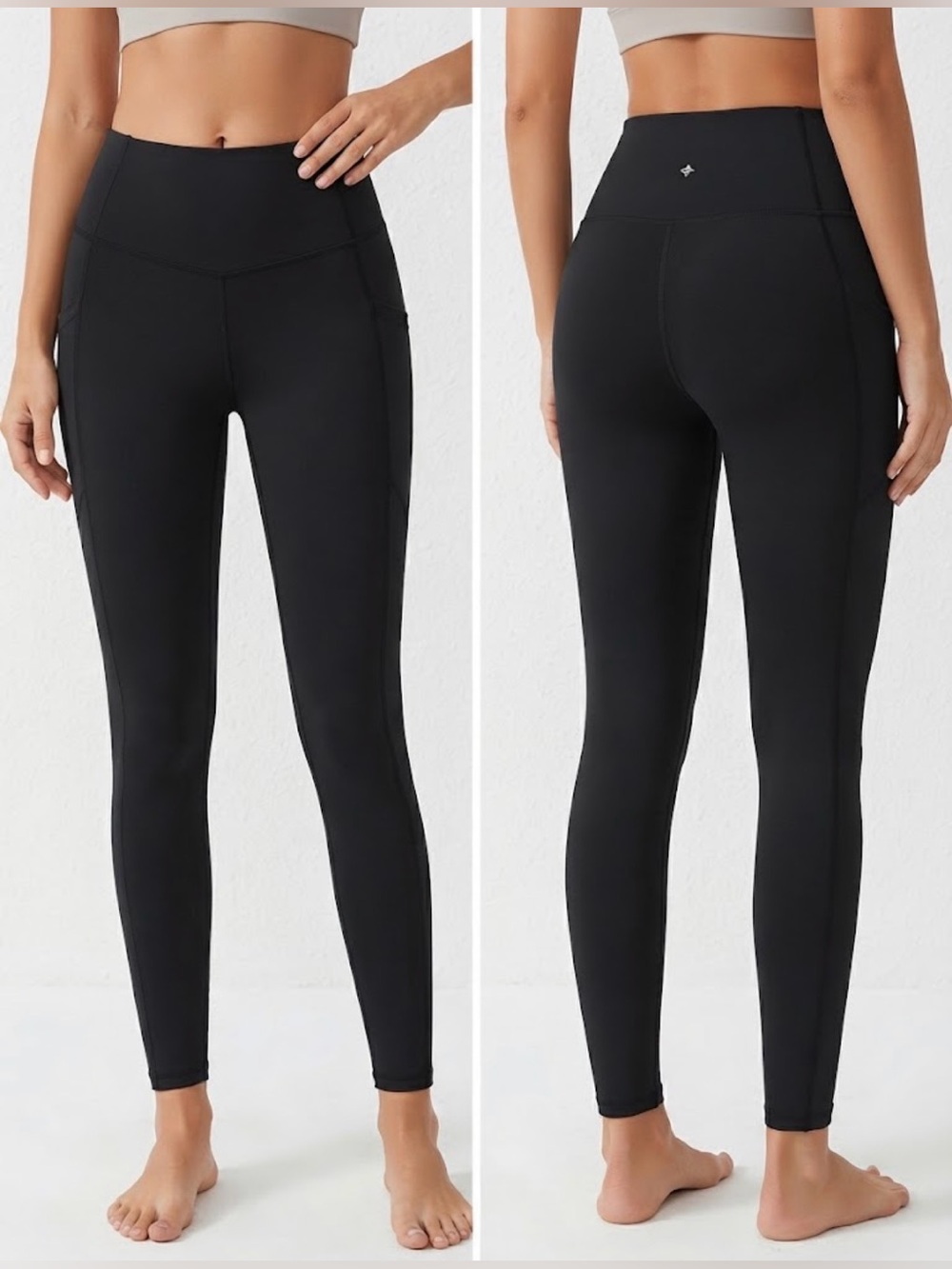 HALARA Black High-Waist Performance Leggings with Side Pockets